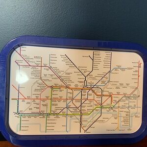 London England Tube Tray Map Design 13.5” x 9”